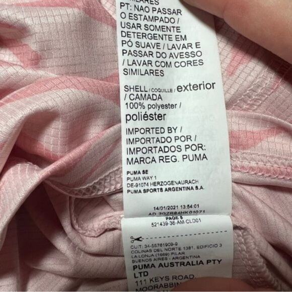 Puma Womens Pink Zebra Print Oversized T-Shirt XL 100% Polyester - Picture 6 of 10